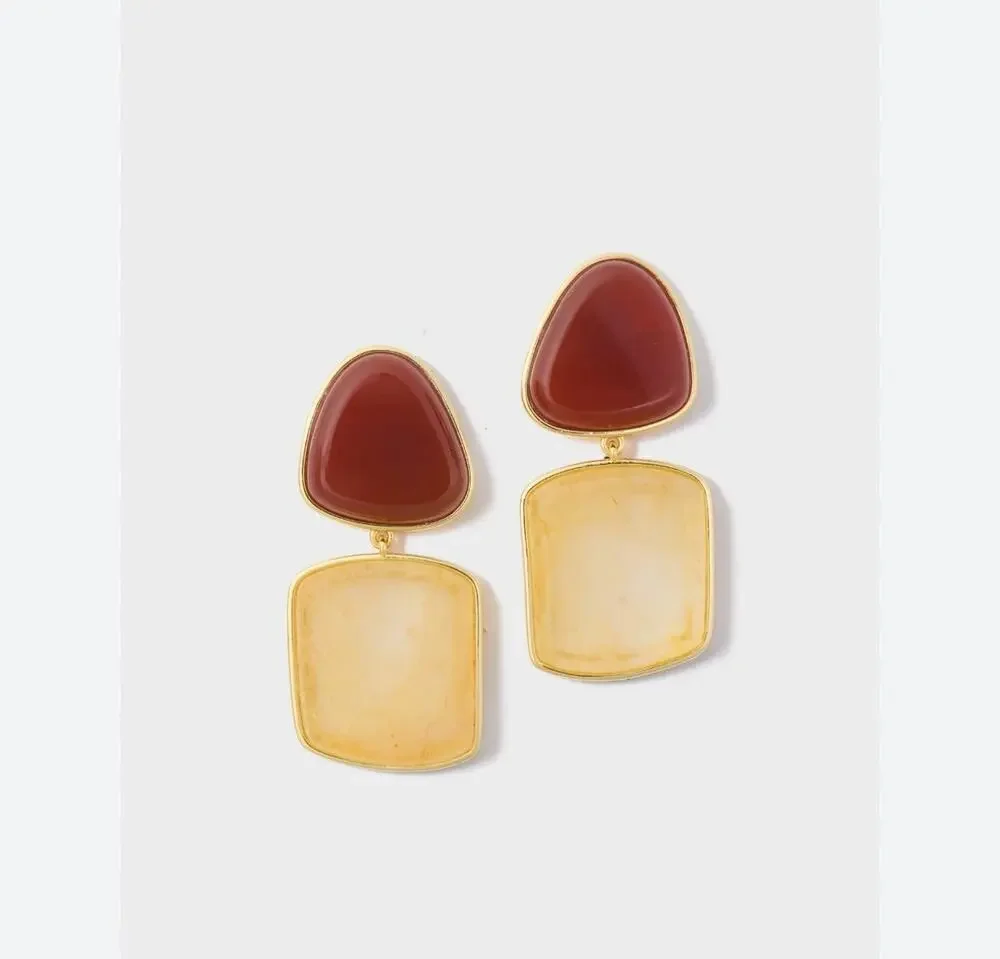 Tuckernuck Butter Yellow and Winetasting Ainsley Earrings